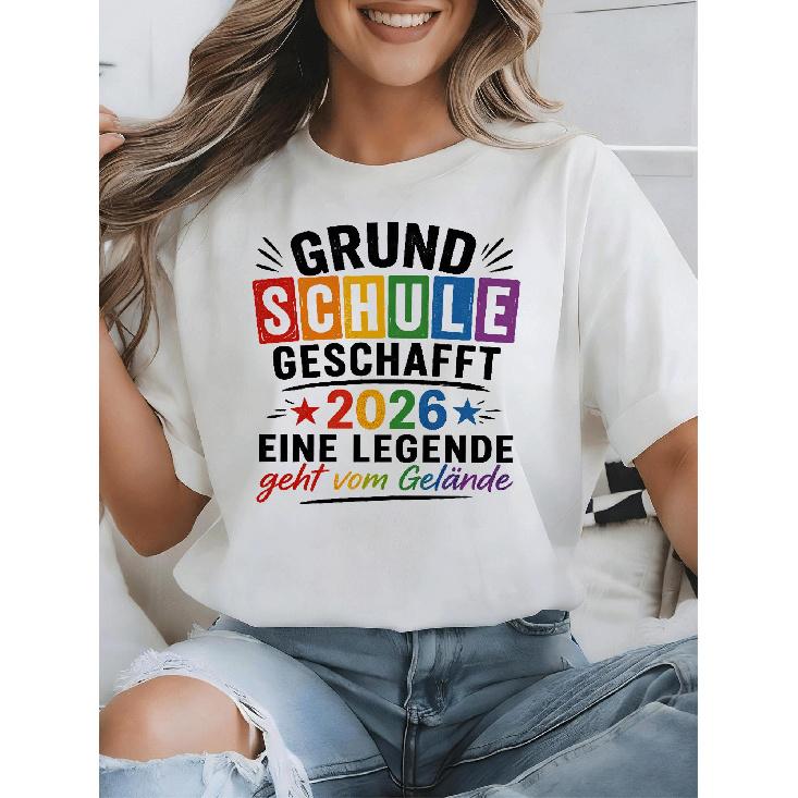 Primary School Finished Graduate Primary School Graduation 2026(2) Overseas Printing Y2K Oversized Unisex T-Shirt For Men Women Retro 2000S Streetwear