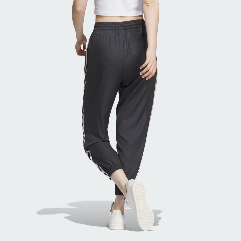 Adidas Originals Tape Woven Pants With Three Stripes And Cuffed Ankles Women Bottoms Black IN1018