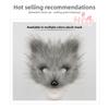 Halloween Set, Simulated Fox Mask Gloves, Plush Fox Tail, Handmade Beast Tail Cos Prop Accessories.