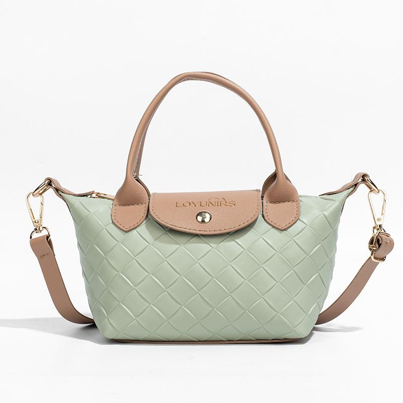 

Spring new dumpling women s bags are fashionable and popular, portable bucket bags, one shoulder messenger bag. зелёный