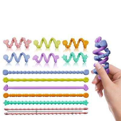 Toys Sensory Sticks Deformable Texture Silicone Stress Relief Toy for Kids