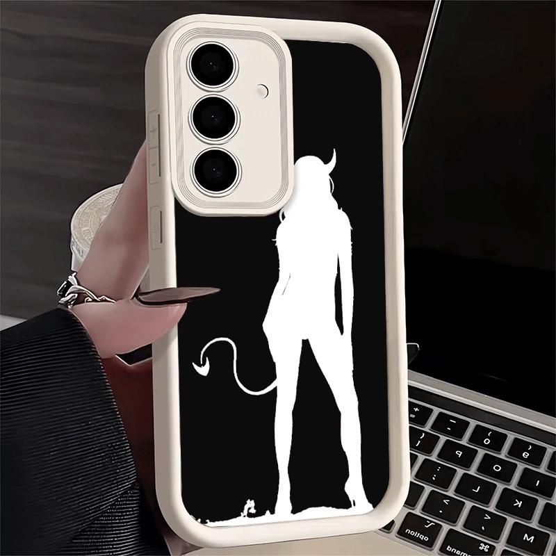 Phone Case for Samsung Galaxy A17 A16 A15 A14 A13 Devil Girl Silhouette Cool A56 A36 A26 A55 A35 A25 A54 A34 A24 A53 A33 A23 A07