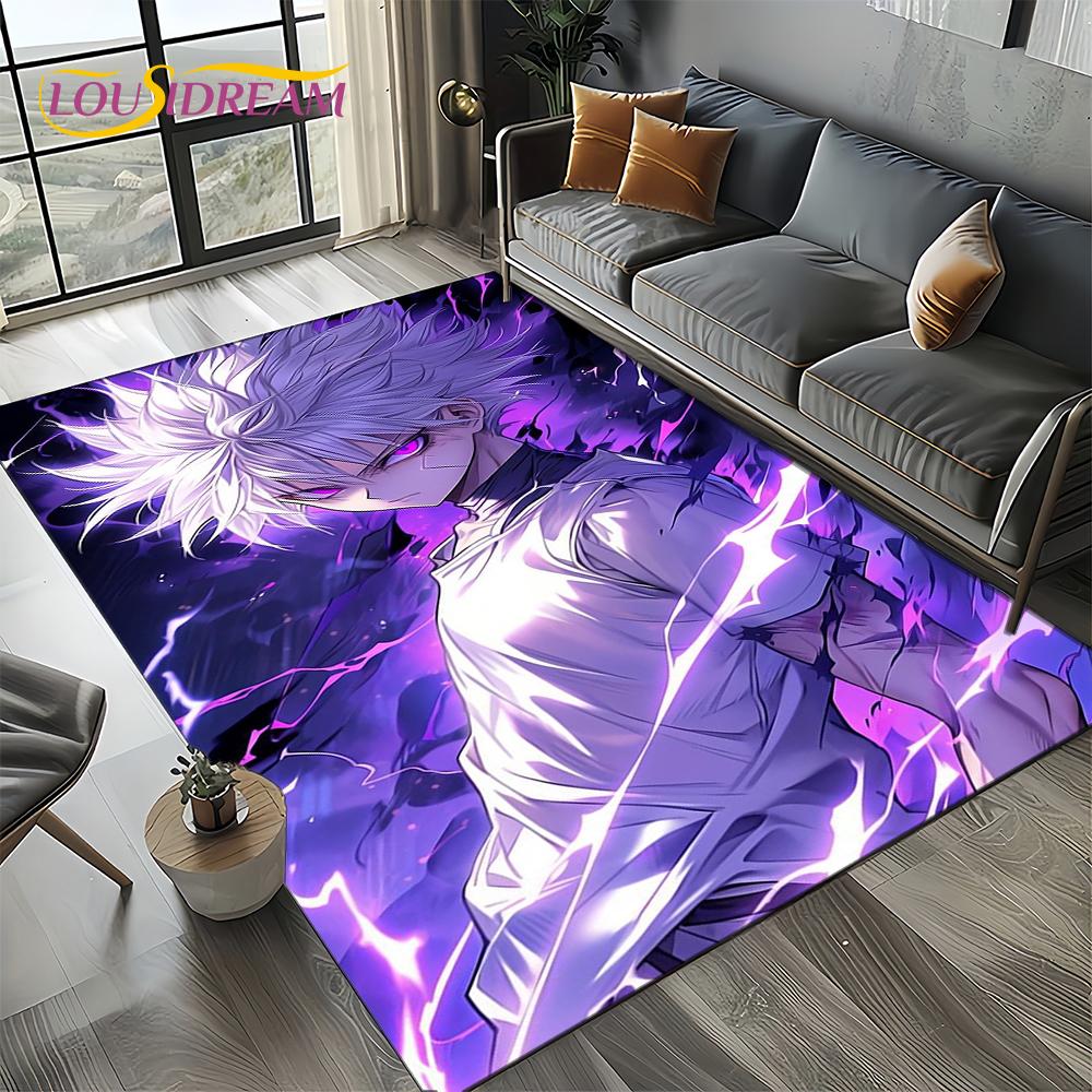 Alfombra HxH Anime Hunter×Hunter Dibujos Animados para Dormitorio Sala de Estar Decoración de Sofá del Hogar, Alfombrilla Grande Decorativa Infantil Regalo