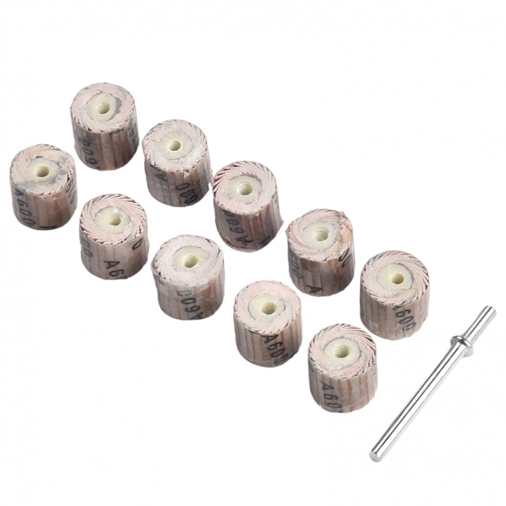 10Pcs 12mm Flap Wheel Sandpaper Sanding Disc Grinding 80600 Grit
