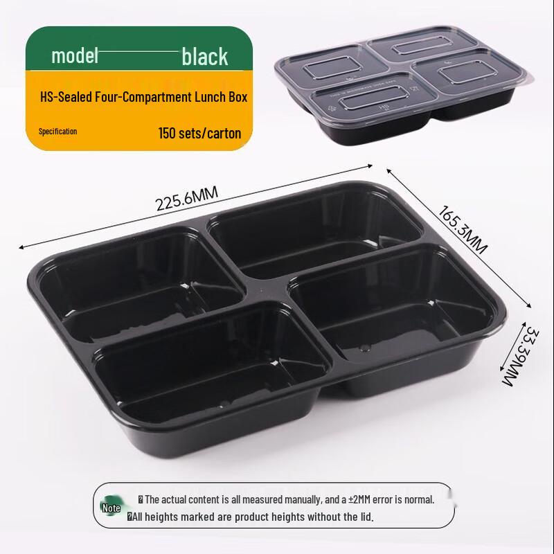 Disposable Multi-Compartment Food Containers with Lids
