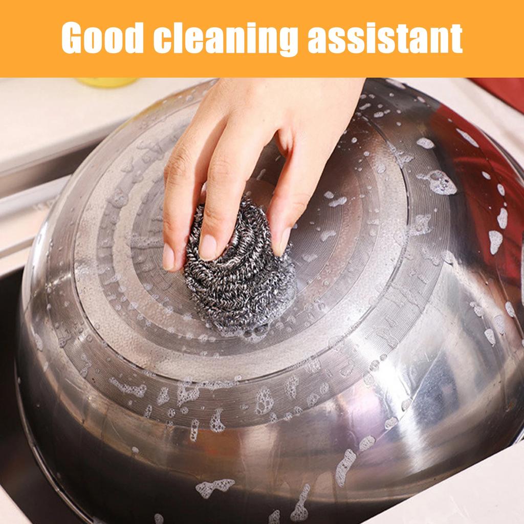 40Pcs Stainless Steel Scrubber Magic Steel Wire Ball Multipurpose Utensil Scrubber Portable Dish Scrubbers Kitchen Cleaner Tools