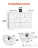 VEVOR 7 Drawer Dresser, Wooden Chest of Drawers with Sliding with Anti-tip Device, Modern Minimalist Dresser Chest