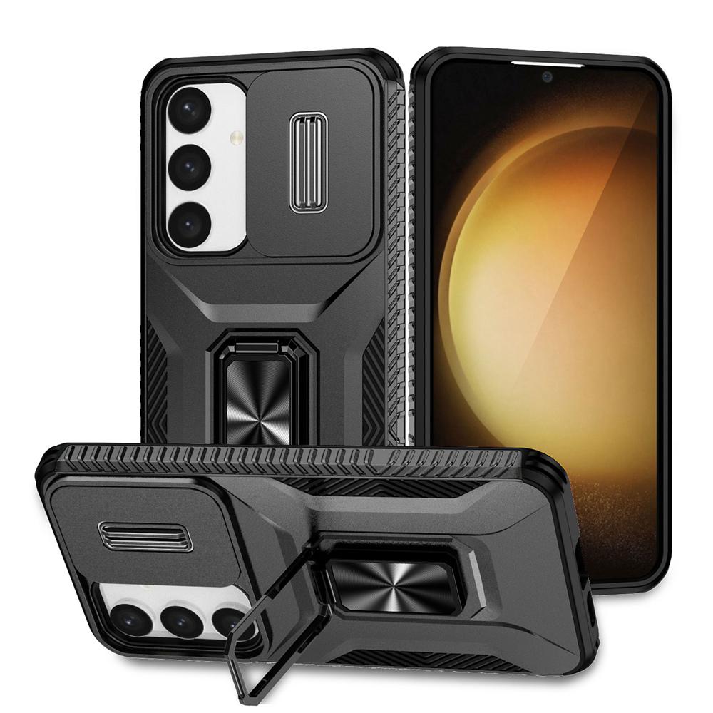 KEYSION Nárazuvzdorné pouzdro pro Samsung S24 Ultra 5G S24+ S23 FE Slide Ochranný kroužek na fotoaparát Kryt na telefon pro Galaxy S23 Ultra