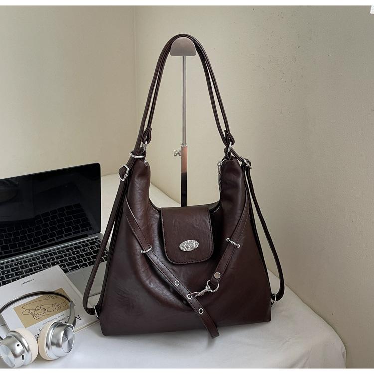 

Large capacity tote bag women s autumn 2025 new travel backpack multi-functional retro commuter shoulder bag