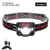 Led Induction Headlight Strong Light Rechargeable Headwear Night Running Fishing Mini Cob Small Head Lamp