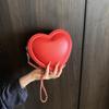 Stylish Mini Heart-Shaped Crossbody Bag With Chain Strap PU Leather Small Square Daily Wear
