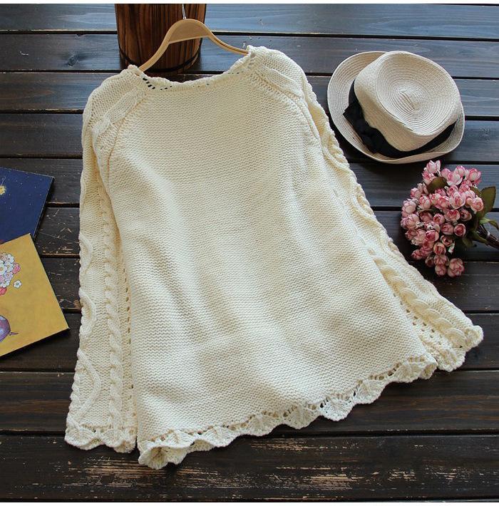 Japanese Mori Girl Style Hollow Lace Cardigan for Spring & Autumn