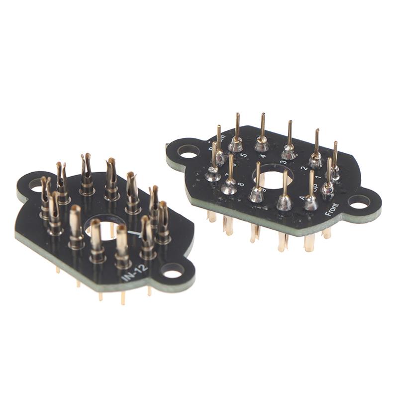 1/4Pcs 12Pin Ceramic Nixie Tube Holder Socket In-12 Glow Tube Socket Tube Holder In12