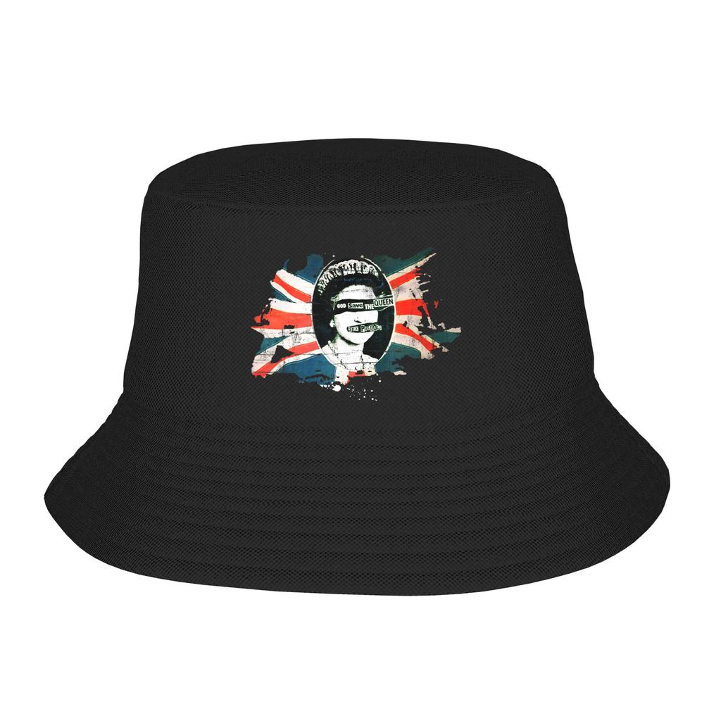Oficiální vlajka Sex Pistols God Save The Queen Klobouk typu kbelík Pro pár Rybářské klobouky Osobnost Harajuku Tištěné sluneční klobouky