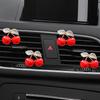 Rhinestone Cherry Car Air Freshener Clip - Decorative Fruit Scent for Vent