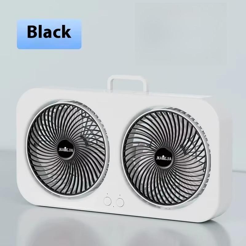 Dual Head Desk Fan with USB Charging Portable Wall Mounted Quiet Cooling Fan 3 Speed Adjustable for Dorm Room Home Office