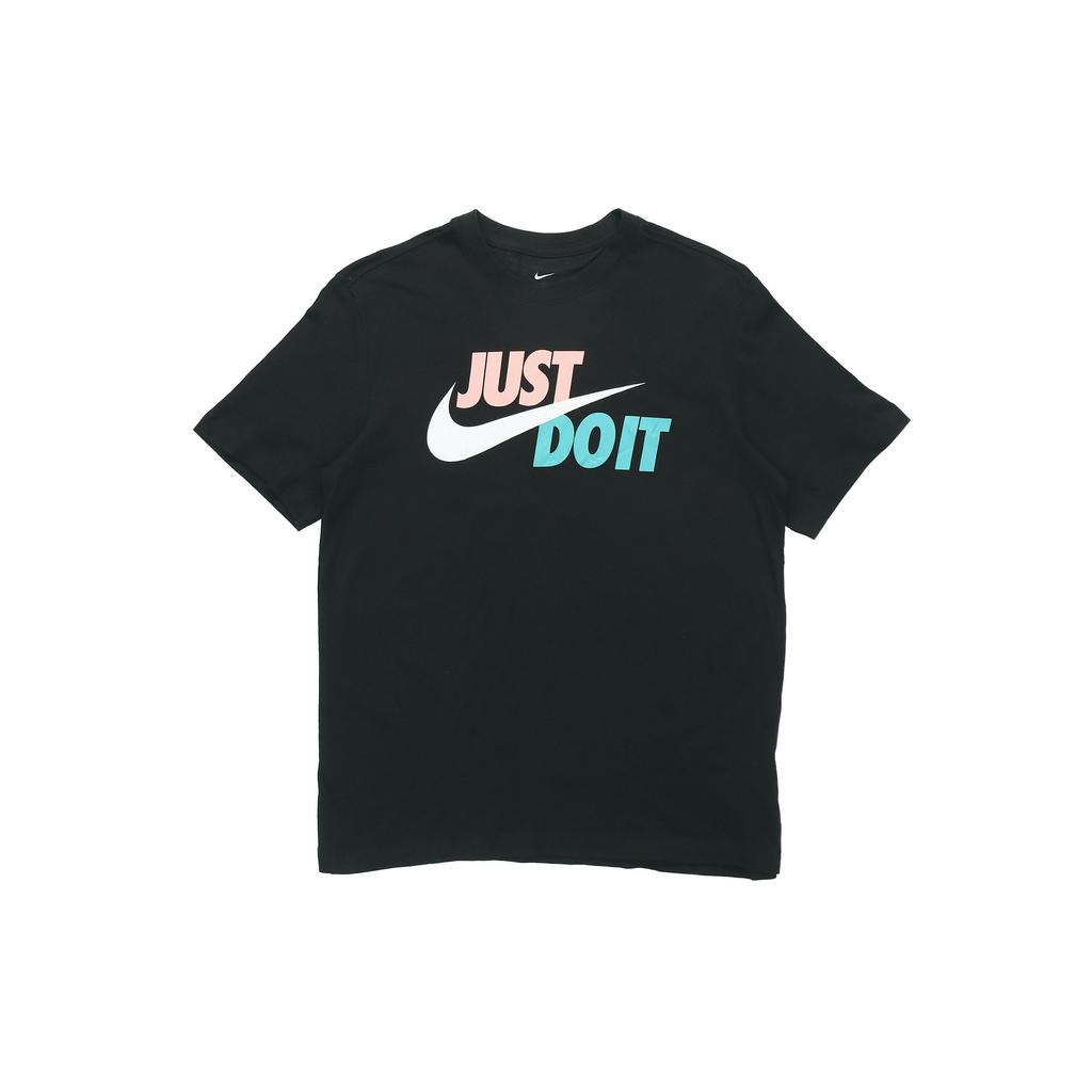 Nike Colorblock Letter Print Crew Neck T-Shirt Men Tops Black AR5007-013