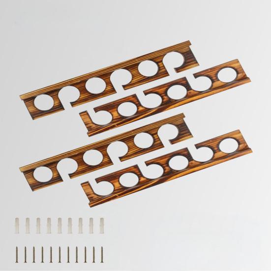 Yousheng 2Pcs Wall Mount Fishing Rod Holder with Mounting Screws Garage Horizontal Wooden Fishing Pole Display Storage Rack Organizer Stand Fishing