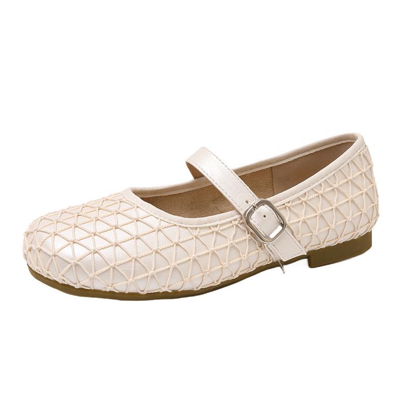 The New Soft Feet Are Not Tired, Doudou Mary Jane Shoes Are Beautiful, with Summer Flat-soled Single Shoes, Women's Small Leather Shoes 2025 Ski