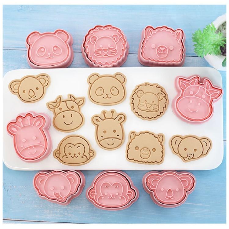16Pcs Plastic Biscuit Molds Cookie Stamps DIY Cake Molds Kitchen Cooking Tool