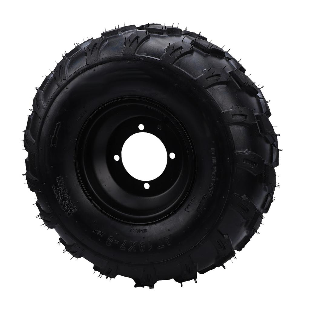 19x7 8 Wheel Rim Tire Assembly 4 Hole Robust Ply Structure ATV UTV Tire for Go Kart