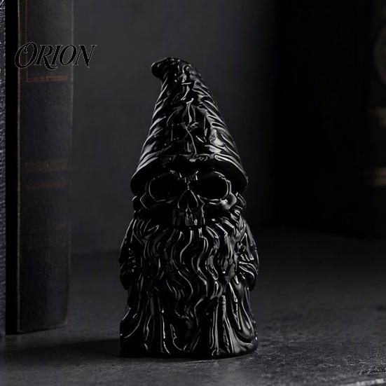 Durable PLA Resin Craft 3D Printed Skeleton Gnome Figurine, Gothic Skull Goblin Statue, Spooky Dark Desktop Decoration Ornament for Home Office