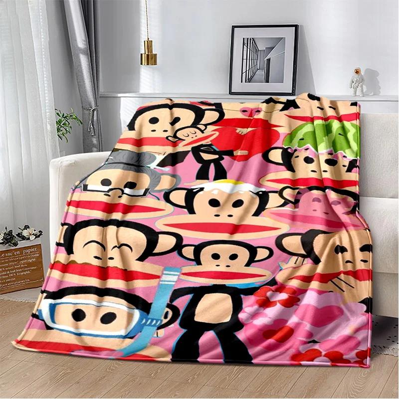 P-Paul Frank-k Flannel Portable Blanket for Children's Picnic in Living Room Bedroom Sofa Bed Ideal Birthday Gift