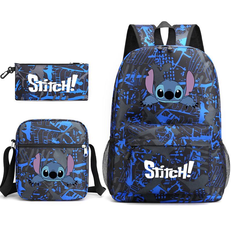Animation Peripheral Printing Schoolbag Three-Piece Pencil Case Shoulder Bag Backpack one size