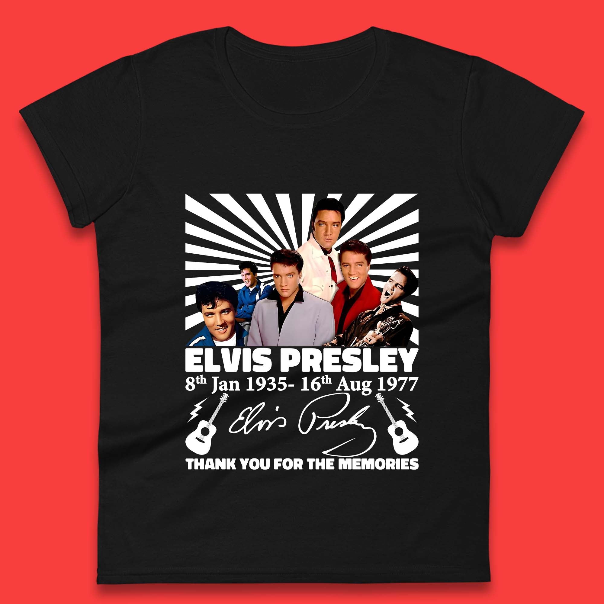 Elvis Presley Signature Womens T-Shirt Mens Tops Tees Unisex S