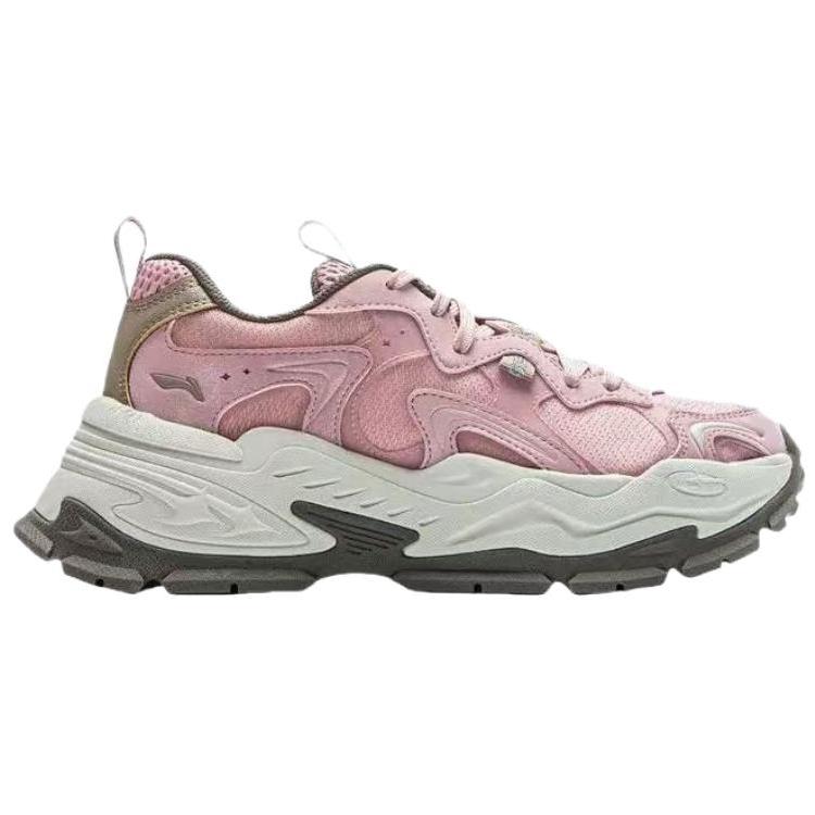 Li Ning Starburst Sports Trendy Fashion Breathable Low-Top Casual Shoes Women sneaker Pink AGCV046-5