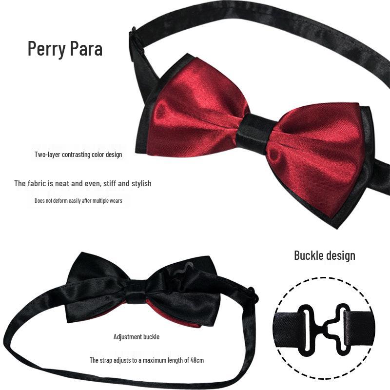 Double Layer Two-Color Bow Tie for Men and Women - Formal Professional Style