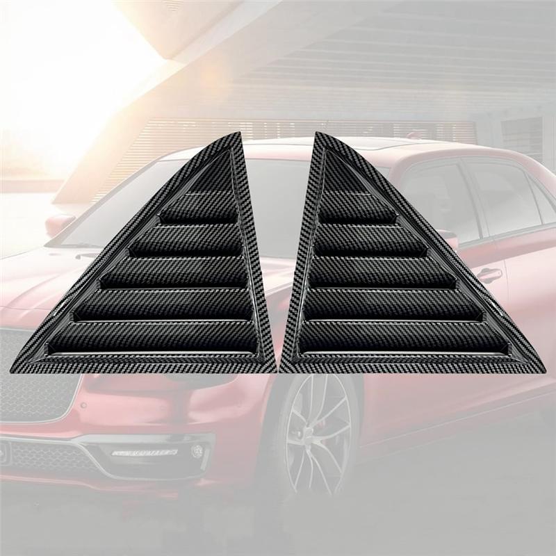 Ac29-Rear Window Louver Cover For Chrysler 300C 2011- Side Window Shutter Cover Trim Carbon Fiber