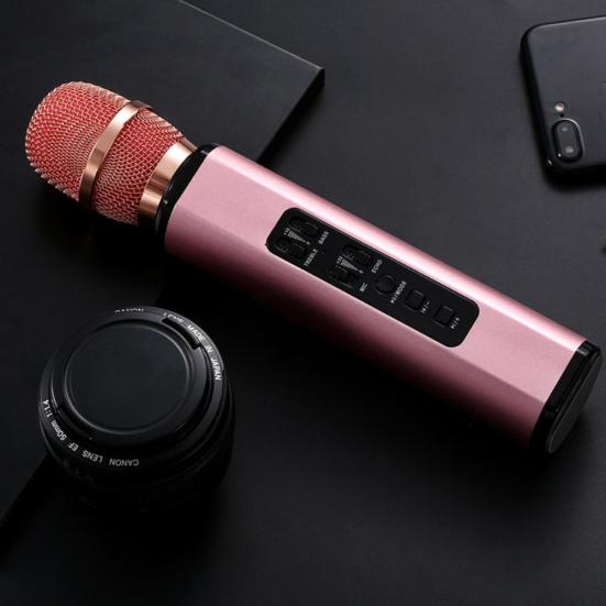 K6 Handheld Wireless Bluetooth-compatible Condenser Microphone Karaoke Speech Mic Speaker
