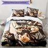3pcs Duvet Cover Set (1*Duvet Cover + 2*Pillowcase, Without Core), Bohse Onkelz Print Soft All‑Season Bedding Set, Home Bedroom Decor Gift