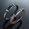 Magnetic Buckle Leather Bracelet: Minimalist Men's Woven Design, Popular In European and American High-End Fashion