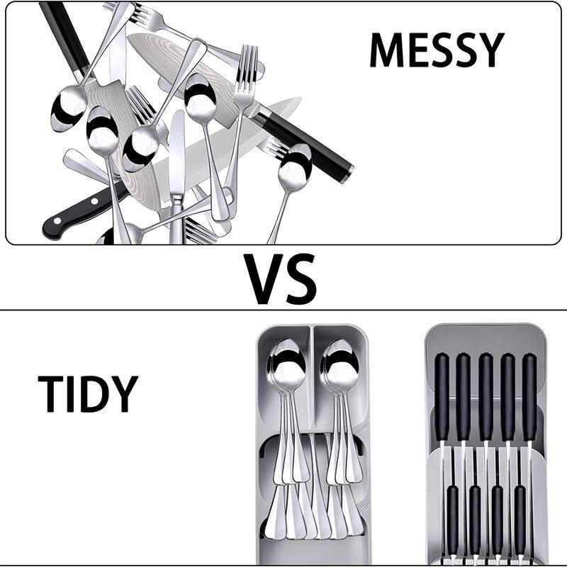 Compact Cross-border Knife & Cutlery Drawer Organizer