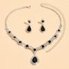 Premium Crystal Jewelry Necklace Earring Set Fashionable Dangle Earrings Pendant Necklace  Women