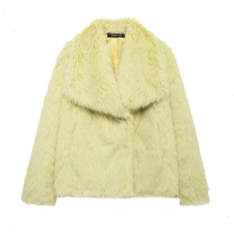 ZA Womens Thick Faux Fur Coat Winter Warm Fluffy Jacket Daily Wear