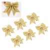 6pcs Glitter Bow Ornaments Multifuntional Party Accessories Xmas Decorative Glitter Ties for Valentine Day Wedding