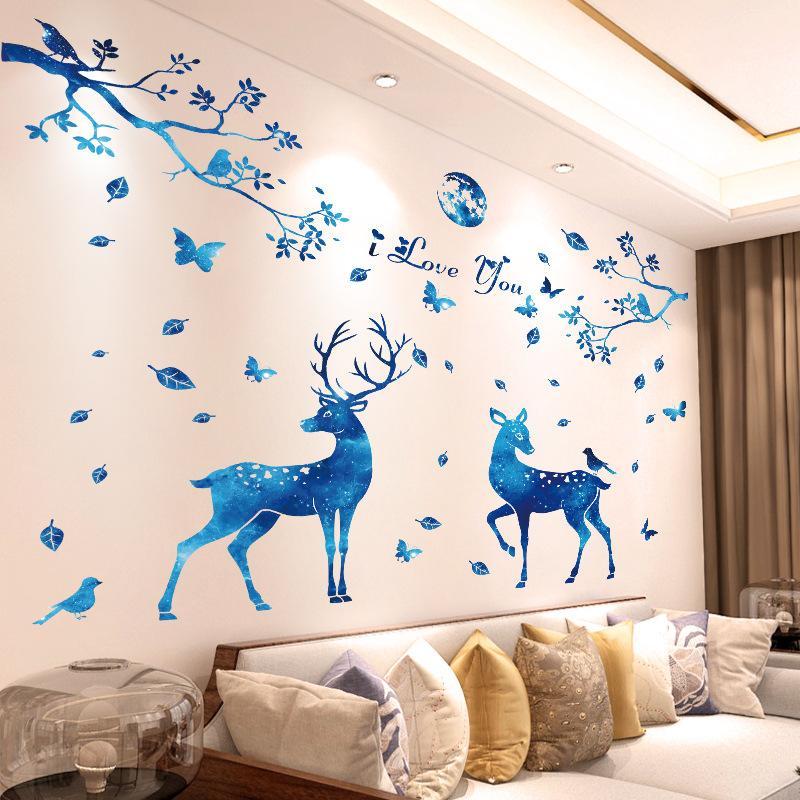 Self-adhesive Purple Lavender Butterfly Wall Decals DIY Floral Stickers for Coffee Shop Storefront Aesthetic Decoration