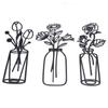 3Pcs Metal Vase Flowers Wall Art Elegant Prevent Rust Easy To Install Iron Flower Wall Art for