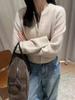 Women's Premium Pure Wool Short Sweater - Stylish, Round Neck, Thick, Soft Knit for Autumn/Winter