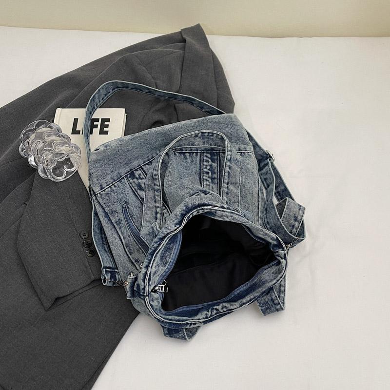 Denim Tote Bag Women Shoulder Bag Vintage Handbag