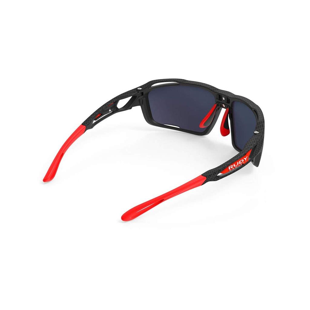 RUDYPROJECT Polarisierte Sportsonnenbrille für Straße und Features ein SINTRYX Carbonrahmen und Polar 3FX HDR Multi Laser Rotes Glas Fahrräder, Radfahren, Marathons,