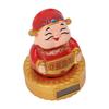 Cai Shen Statue Solar Power Shaking Head Vivid Decorative Chinese Feng Shui Sculpture for Car