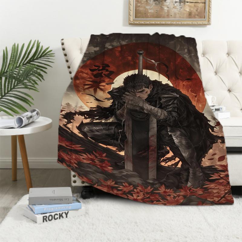 1 pezzo Giappone Anime Berserk Coperta Microfibra Biancheria da Letto Coperta da Campeggio Lusso Soffice Portatile Ufficio Ipoallergenica Flanella