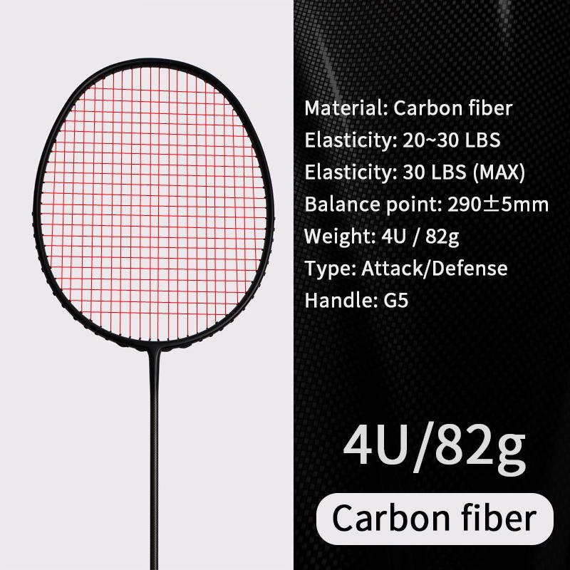

21-30 LBS badminton racket carbon fiber man woman adult high elasticity durable major Attack racket defense Competition level 22LBS