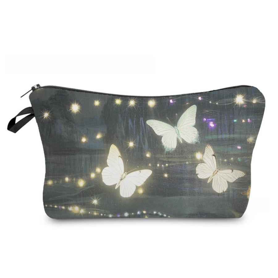 Women Butterfly Print Cosmetic Bag Toiletries Organize Travel Storage Case 6966