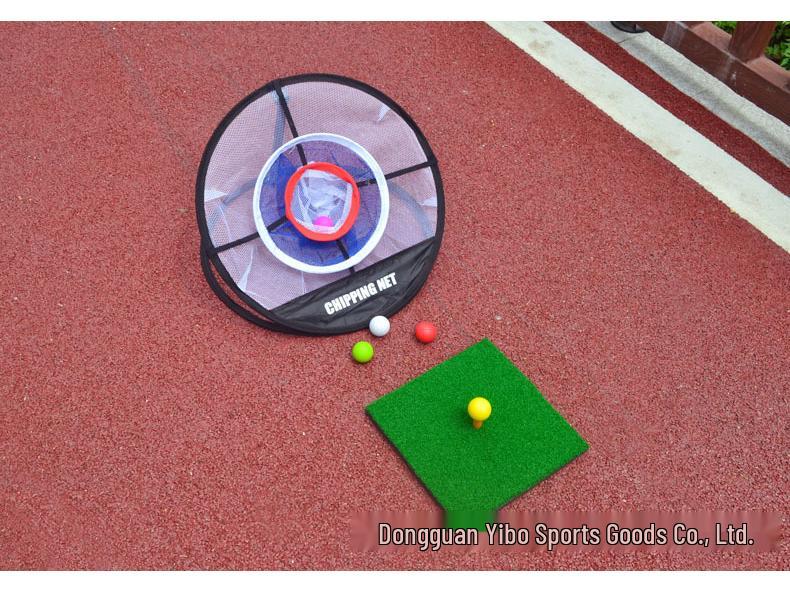 Three-Layer Golf Swing Training Net with Practice Target and Compact Hitting Mat