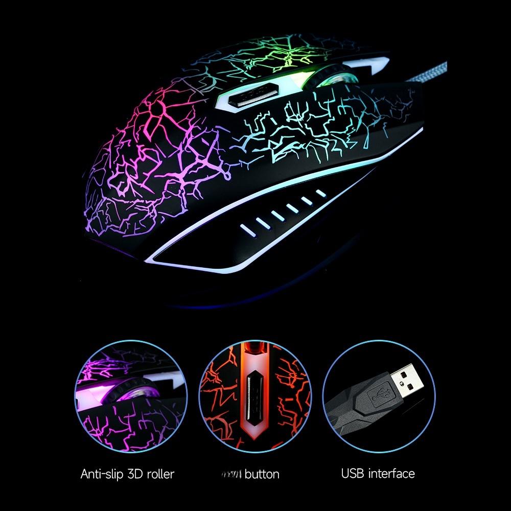 Wired Gaming Mouse Optical Mouse Game level Engine Colorful Breathing Light 4 gear Adjustable movement speed Ergonomic